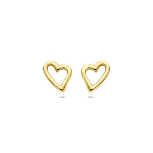 oorknoppen hartje 10 mm 14K geelgoud