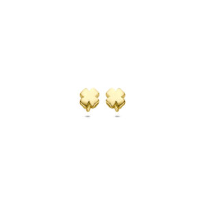 oorknoppen klaver 5 mm 14K geelgoud
