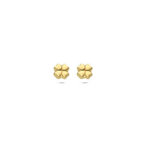 oorknoppen klavertje 4,5 mm 14K geelgoud