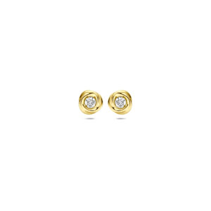 oorknoppen lab grown diamant 0.10ct (2x 0.05ct) f vs 5 mm 14K geelgoud