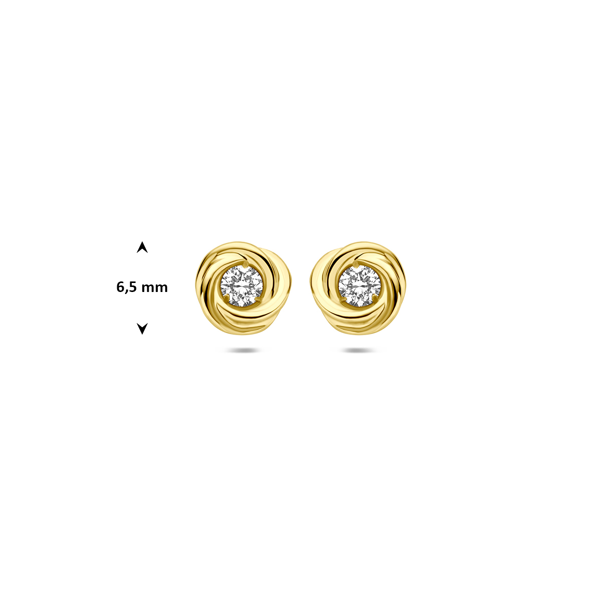 oorknoppen lab grown diamant 0.20ct (2x 0.10ct) f vs 6,5 mm 14K geelgoud - Afbeelding 4