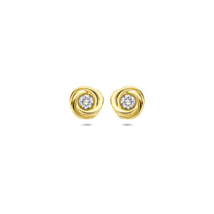 oorknoppen lab grown diamant 0.20ct (2x 0.10ct) f vs 6,5 mm 14K geelgoud