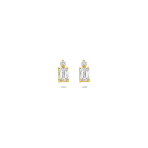 oorknoppen lab grown diamant 0.32ct (2x 0.16ct) g vs 6,5 mm 14K geelgoud