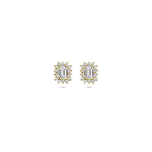 oorknoppen lab grown diamant 0.43ct (2x 0.215ct) f vs 6,5 mm 14K geelgoud