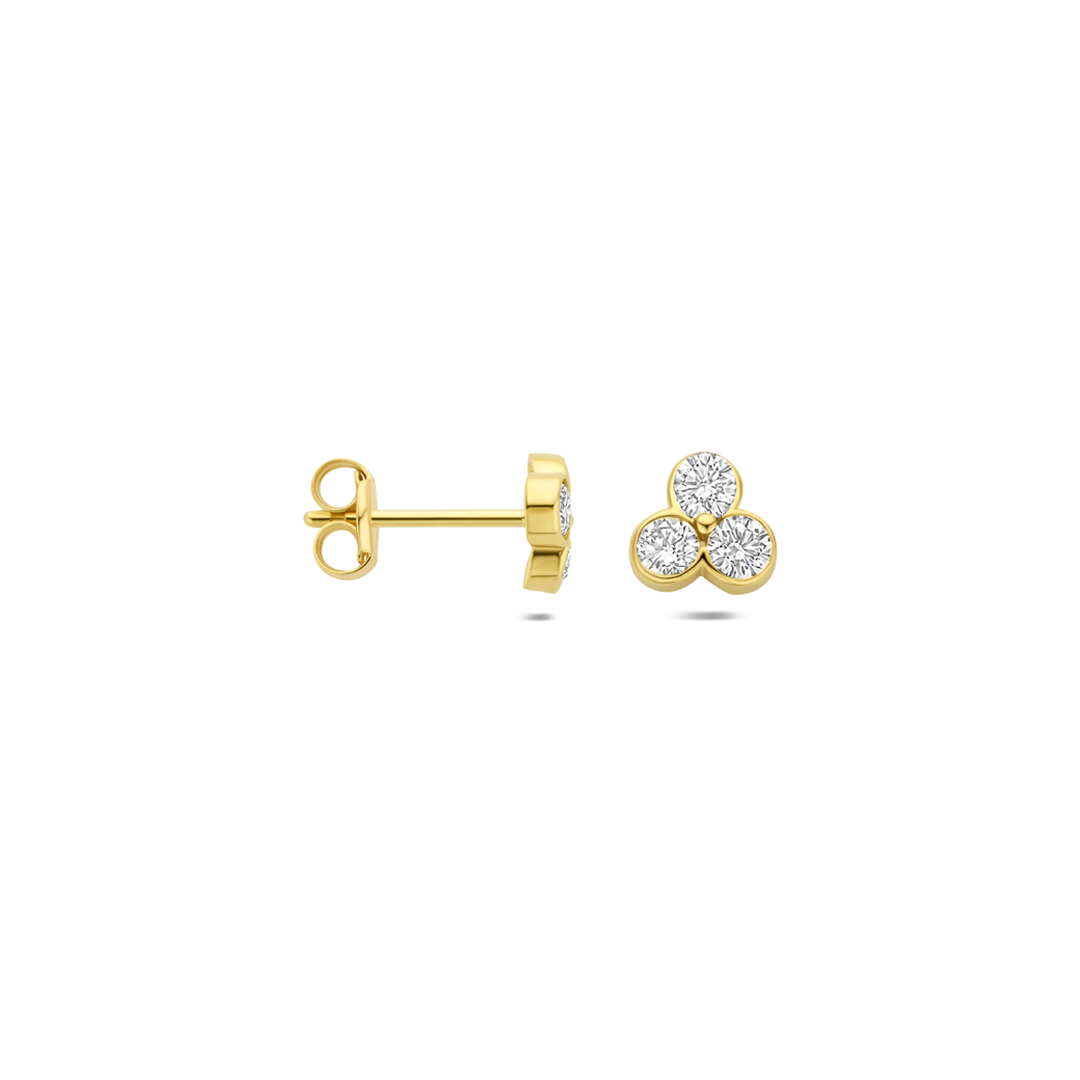oorknoppen lab grown diamant 0.52ct (2x 0.26ct) f vs 5,5 mm 14K geelgoud - Afbeelding 3