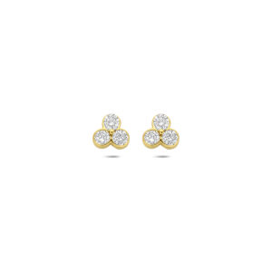 oorknoppen lab grown diamant 0.52ct (2x 0.26ct) f vs 5,5 mm 14K geelgoud
