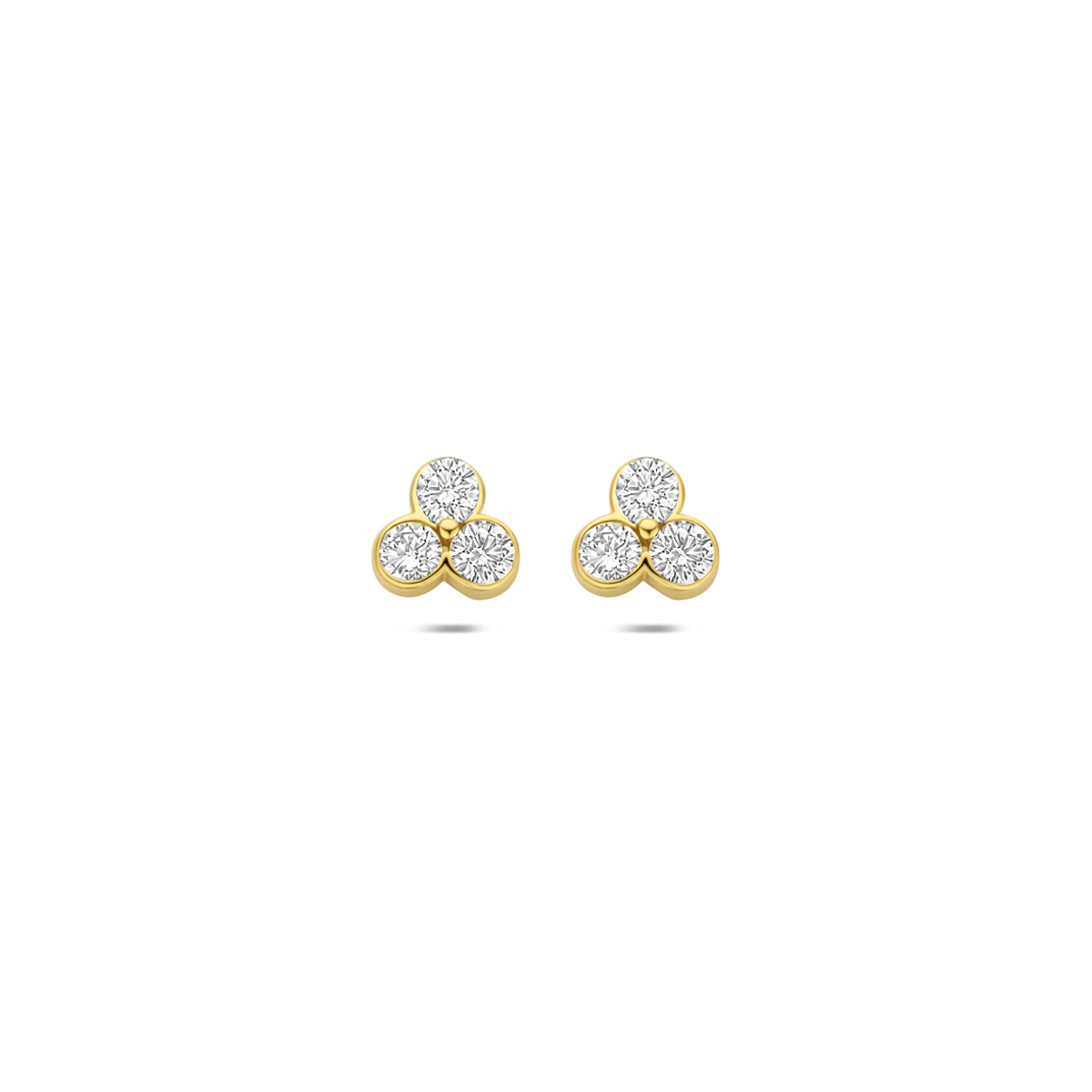 oorknoppen lab grown diamant 0.52ct (2x 0.26ct) f vs 5,5 mm 14K geelgoud