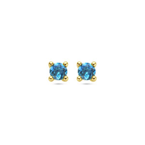 oorknoppen london blue topaas 14K geelgoud
