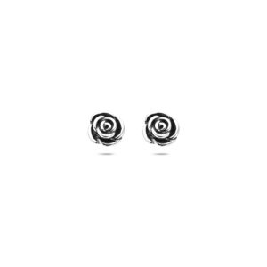 oorknoppen oxi roos 5,8 mm zilver geoxideerd