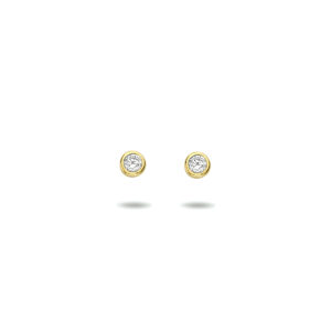 oorknoppen zirkonia 14K geelgoud