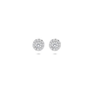 oorknoppen zirkonia 6 mm zilver gerhodineerd