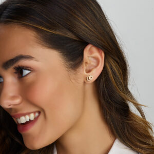 oorknoppen zirkonia 6,5 mm 14K geelgoud