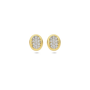 oorknoppen zirkonia 8 mm 14K geelgoud