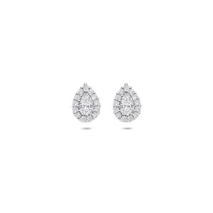 oorknoppen zirkonia 8,5 mm zilver gerhodineerd