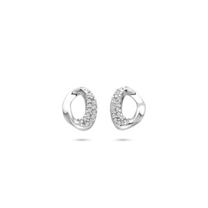 oorknoppen zirkonia 9 mm zilver gerhodineerd