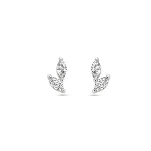 oorknoppen zirkonia zilver gerhodineerd