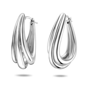oorringen 42 mm zilver gerhodineerd