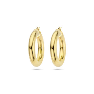 oorringen 6,0 mm ronde buis 1 micron zilver verguld (geel)