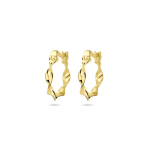 oorringen gedraaid 3 mm buis 14K geelgoud
