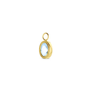 oorringhanger sky blue topaas per stuk 14K geelgoud