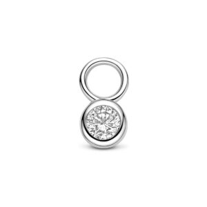 oorringhanger zirkonia 8 mm zilver gerhodineerd