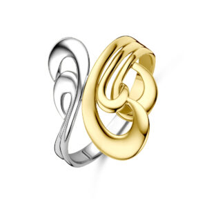 ring 14K bicolor goud geel/wit
