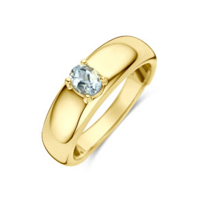 ring aquamarijn 14K geelgoud