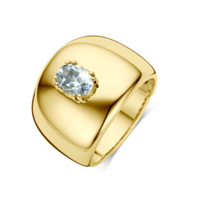 ring aquamarijn 14K geelgoud