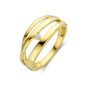 ring diamant 0.03ct h si 14K geelgoud