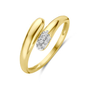 ring diamant 0.05ct h si 14K geelgoud