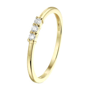ring diamant 0.09ct h si 14K geelgoud