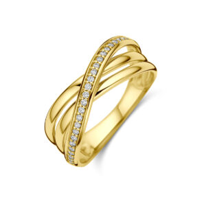 ring diamant 0.16ct h si 14K geelgoud