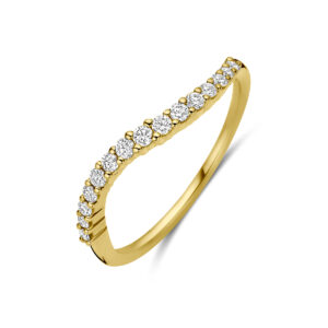 ring diamant 0.21ct h si 14K geelgoud