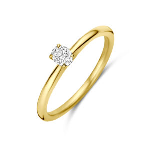 ring diamant 0.21ct h si 14K geelgoud