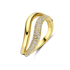 ring diamant 0.32ct h si 14K geelgoud