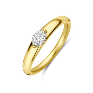 ring diamant 0.32ct h si 14K geelgoud