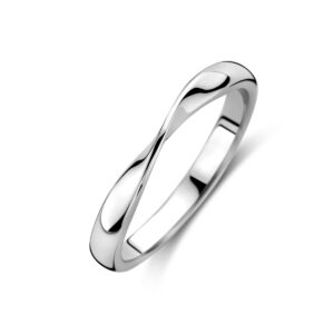 ring gedraaid zilver gerhodineerd