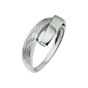 ring gescratcht zilver gerhodineerd