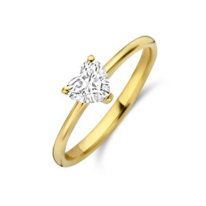 ring hartje lab grown diamant 0.50ct f vs 14K geelgoud