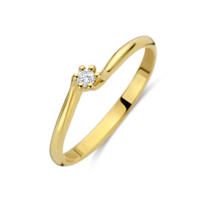 ring lab grown diamant 0.05ct g vs 14K geelgoud