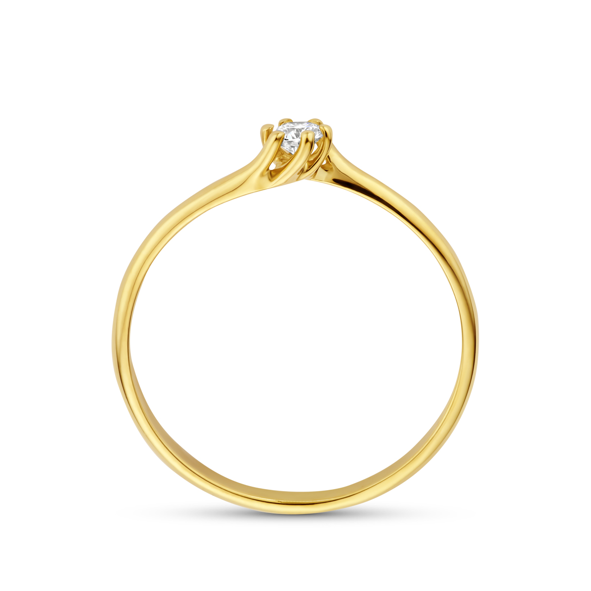 ring lab grown diamant 0.10ct g vs 14K geelgoud - Afbeelding 3