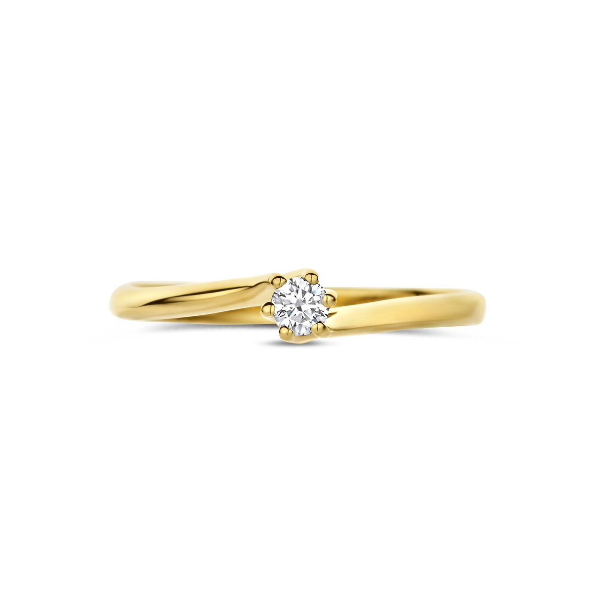 ring lab grown diamant 0.10ct g vs 14K geelgoud - Afbeelding 4