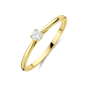 ring lab grown diamant 0.10ct h si 14K geelgoud