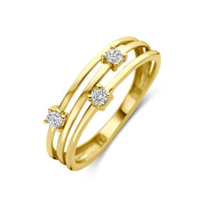 ring lab grown diamant 0.15ct f vs 14K geelgoud