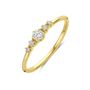 ring lab grown diamant 0.20ct f vs 14K geelgoud