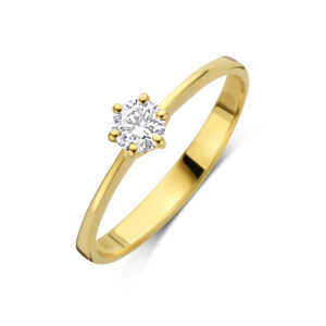 ring lab grown diamant 0.25ct g vs 14K geelgoud