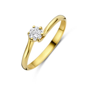 ring lab grown diamant 0.25ct g vs 14K geelgoud