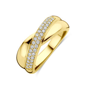 ring lab grown diamant 0.29ct h si 14K geelgoud