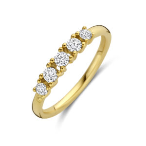 ring lab grown diamant 0.32ct f vs 14K geelgoud