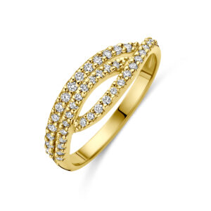 ring lab grown diamant 0.32ct f vs 14K geelgoud